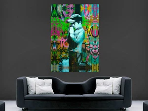BANKSY POSTER BOY PRAYING PRAYER GRAFFITI STREET ART COLLAGE WALL LARGE GIANT - Picture 1 of 1