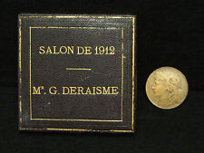 MEDAILLE BRONZE DANIEL DUPUIS - ART SALON DE 1912 à Georges DERAISME Ciseleur