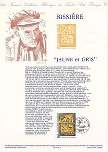 Document Philatélique 1er Jour : 40- 1990 - Bissière Jaune et Gris - Picture 1 of 1
