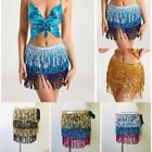 Tassels Dancer Skirt Sequins Belly Dance Belt Show Sequin Fringed Skirts  Women