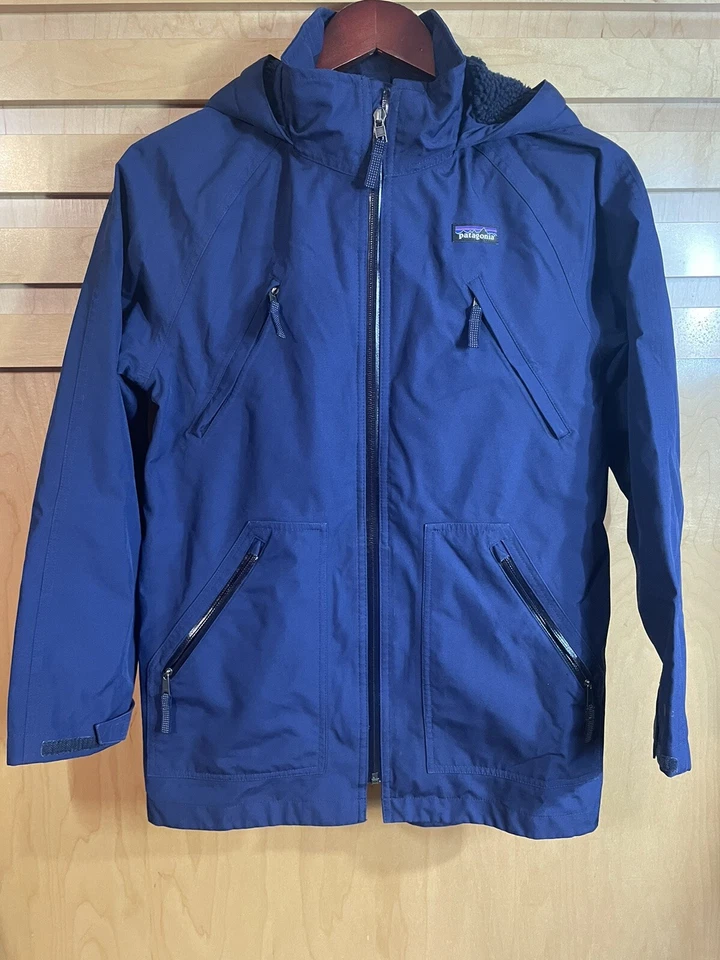 Chaqueta Patagonia Niñas Talla XL Cremallera Completa 4 Frontales Bolsillos Sherpa Aislada Con Capucha Foto 1 de 4
