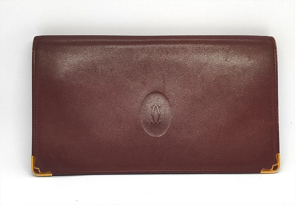 Must De Cartier Leather Bi-fold Envelope Wallet Bordeaux (1001-1) - Image 1 of 4