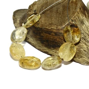 Cuentas ovaladas lisas de citrino amarillo briolette piedras preciosas sueltas naturales para hacer joyas - Imagen 1 de 3