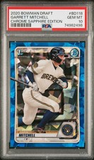 2020 Bowman Draft Sapphire Edition #BD118 Garrett Mitchell 1st PSA 10 Gem Mint