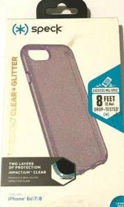 Custodia Speck Presidio Trasparente + Glitter per iPhone 7/8/SE 2° Geode Viola/Oro #7062 - Foto 1 di 3