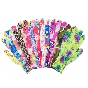 12 Pairs Non-slip Summer Nylon Flower Gloves Tea Picking Breathable Gloves - Picture 1 of 12