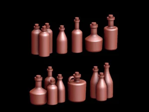 28mm/ 1:56th scale Resin Bottles Basing Bits - Foto 1 di 3