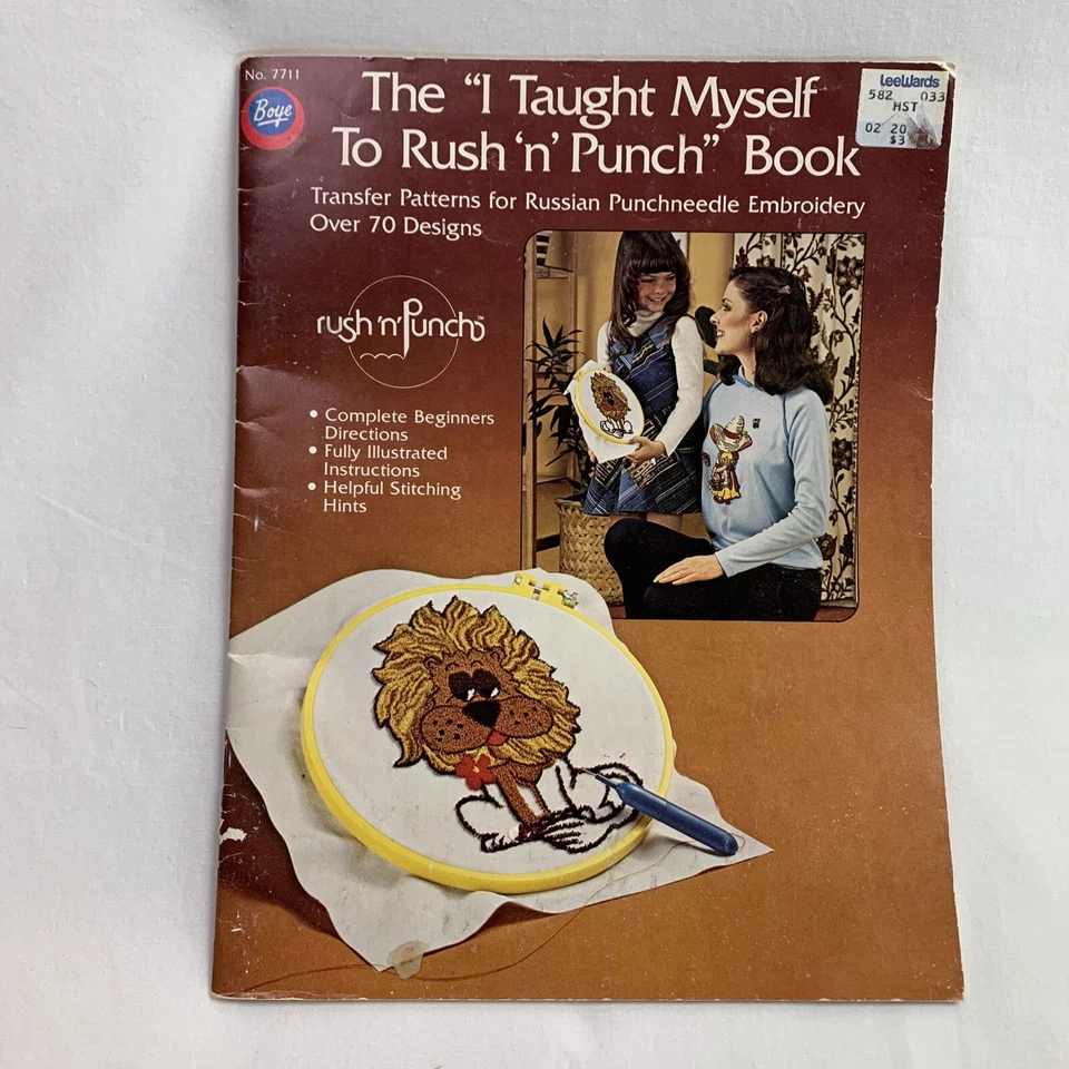 Boye 7711 I Taught Myself To Rush n Punch Book 70+ Transfer Patterns Punchneedle - Image 1 of 4