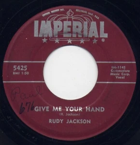 RUDY JACKSON -  "GIVE ME YOUR HAND" / "TEASING ME" -  IMPERIAL RECORDS  (G) - Picture 1 of 2