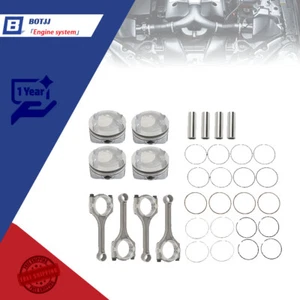 4Set Connecting Rod & Piston Kit For 2012-2016 Hyundai Kia Accent Rio 1.6L DOHC - Picture 1 of 10