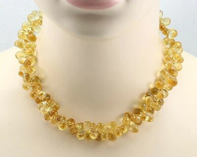 Citrin Eelstein-Collier facettierte Citrine Briolettes 425 ct schwer 45 cm lang - Bild 1 von 2