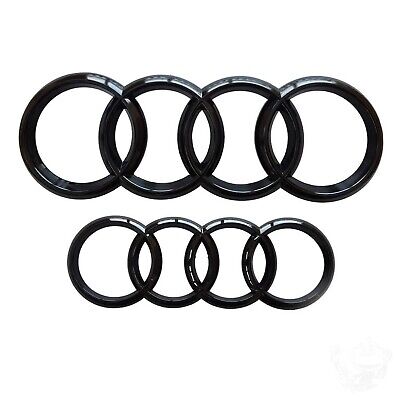 Fits Audi Gloss Black Front Rear Grille Bonnet Badge Rings 273mm 193mm A1 A3 A4 • 19.50€