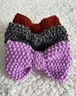 Pet Knitted Bow Tie One Size. Purple.