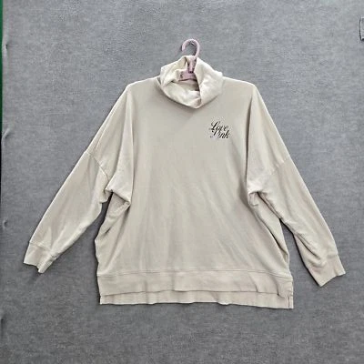 ROSA Victoria's Secret Mujer Sudadera M Crema Love Logo Floral Larga Foto 1 de 4