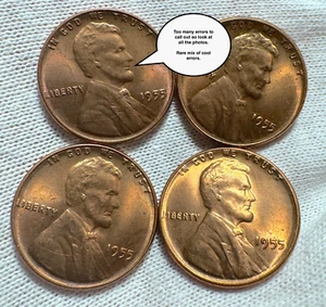 Error 1955 P Wheat Pennies Lot RARE VALUABLE COBM-6005 - Picture 1 of 18