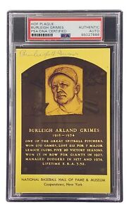 Burleigh Grimes Signed 4x6 Pittsburgh Pirates HOF Plaque Card PSA/DNA 85027888