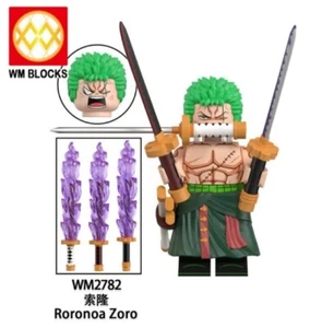 2 inch Custom One Piece Roronoa Zoro Minifigure with three sword, New/Mint - Picture 1 of 1