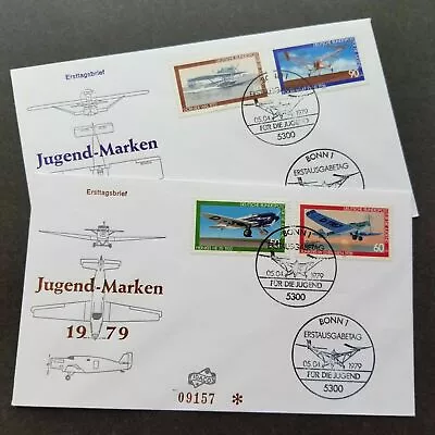 [SJ] Germany Airplane 1979 Aircraft Aviation Air Transport Vehicle (FDC pair) - Image 1 of 4