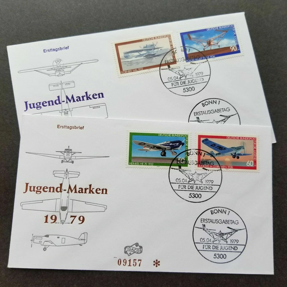 [SJ] Germany Airplane 1979 Aircraft Aviation Air Transport Vehicle (FDC pair) - Image 1 of 4
