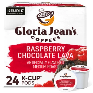 Gloria Jean's Raspberry Chocolate Lava Coffee, Keurig K-Cup Pod, 24 Count - Picture 1 of 4