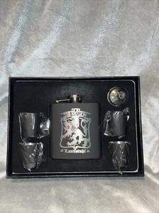 Black Hip Flask Set 4 Shot Glasses Funnel Box Set Stainless Steel - Picture 1 of 2