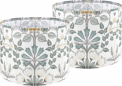 GOSO 2pc Medium Drum Lamp Shades – 13"x13"x10" Spider Fitter - Image 1 of 4