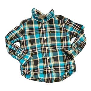 Gymboree Kid Size 4 Blue Plaid Long Sleeve Button Up Shirt - Picture 1 of 7
