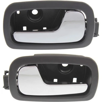 Conjunto de maçaneta de porta para 2005-2010 Chevrolet Cobalt traseira preta com alavanca cromada 2 peças - Imagem 1 de 4