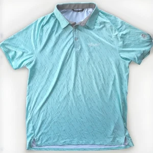 Polo UNRL Taburete de Bar Para Hombres Grande Verde Estampado Completo Rendimiento Golf - Imagen 1 de 7