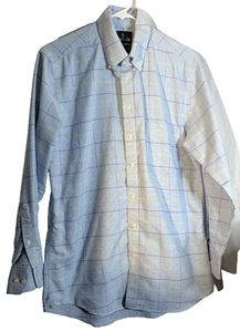 Stafford Travel knitterfreies Oxford tailliertes 15,5, 32/33 kariertes Button Down Hemd - Bild 1 von 5