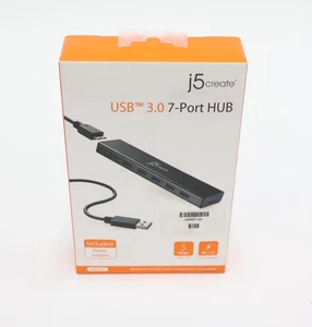 NUEVO J5Create JUH377 USB 3.0 Hub de 7 puertos con carga rápida BC 1.2 - Imagen 1 de 7