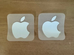 2x Authentic Apple White Logo Sticker Decal iPhone Mac - Picture 1 of 1