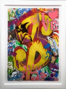 E.M. Zax Money Original Mixed Media Hand Signed Dollar Signed Framed - Picture 1 of 2
