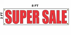 SUPER SALE Banner Schild 2x8 für Geschäft Laden Gebäude Ladenfront  - Bild 1 von 3
