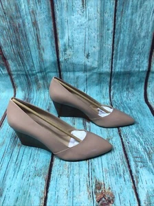 Franco Sarto Womens Frankie Leather Slip On Dressy Wedge Heels Shoes - Picture 1 of 6