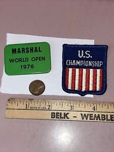 Vintage World Open 1976 Marshal Pin Badge & US Championship Patch Applique