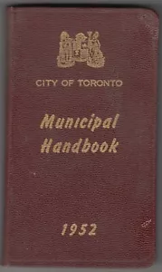 VINTAGE City of Toronto Municipal Handbook 1952 - Canada - RARE - HardCover - Bild 1 von 3