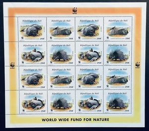 MALI WWF CRESTED PORCUPINE STAMPS SHEET OF 16 MNH 1998 WILDLIFE WILD ANIMALS - Picture 1 of 1