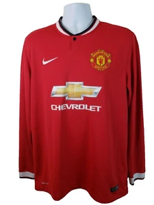 Official Premier League Manchester United L/S Soccer/Football Red Jersey L - Picture 1 of 9