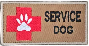SERVICE DOG MEDIC EMS MEDICAL PET ARMY TACTICAL DESERT HOOK MORALE PATCH VEST - Picture 1 of 2