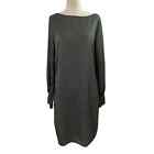 H&M Green Long Sleeve Satin Knee Length Dress Size M | 41-52