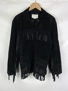 Marc Laurent vintage western leather jacket with fringe size M USA - Picture 1 of 21