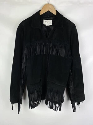 Marc Laurent vintage western leather jacket with fringe size M USA - Image 1 of 4
