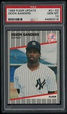 1989 FLEER UPDATE RC #U-53 DEION SANDERS YANKEES PSA 10 GEM MINT ROOKIE 44660519