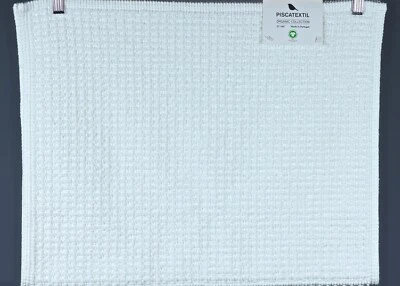 Alfombra de baño PISCATEXTIL TEXTURA ARROZ BLANCO Jacquard 100% algodón 21"x34" Portugal  Foto 1 de 2