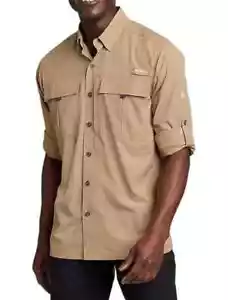 New Eddie Bauer Men's Guide UPF 2.0 Long-Sleeve Shirt Brown Tawny Size Small - Picture 1 of 17