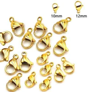 DIY Accessories 10PCS Steel Steel Lobster Clasp Necklace Bracelet Connector - Picture 1 of 7