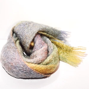 Vintage Andrew Stewart Pastel Rainbow Mohair Wool Winter Scarf 134cm Scotland - Picture 1 of 15