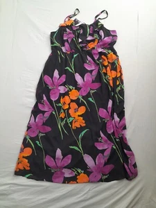 Lane Bryant Sleeveless Strappy Halter Maxi Dress Black Pink Floral  Plus 22/24 - Picture 1 of 10