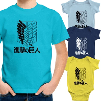 Camiseta para niños pequeños niño niño bebé body Attack on Titan Survey Recon Foto 1 de 4